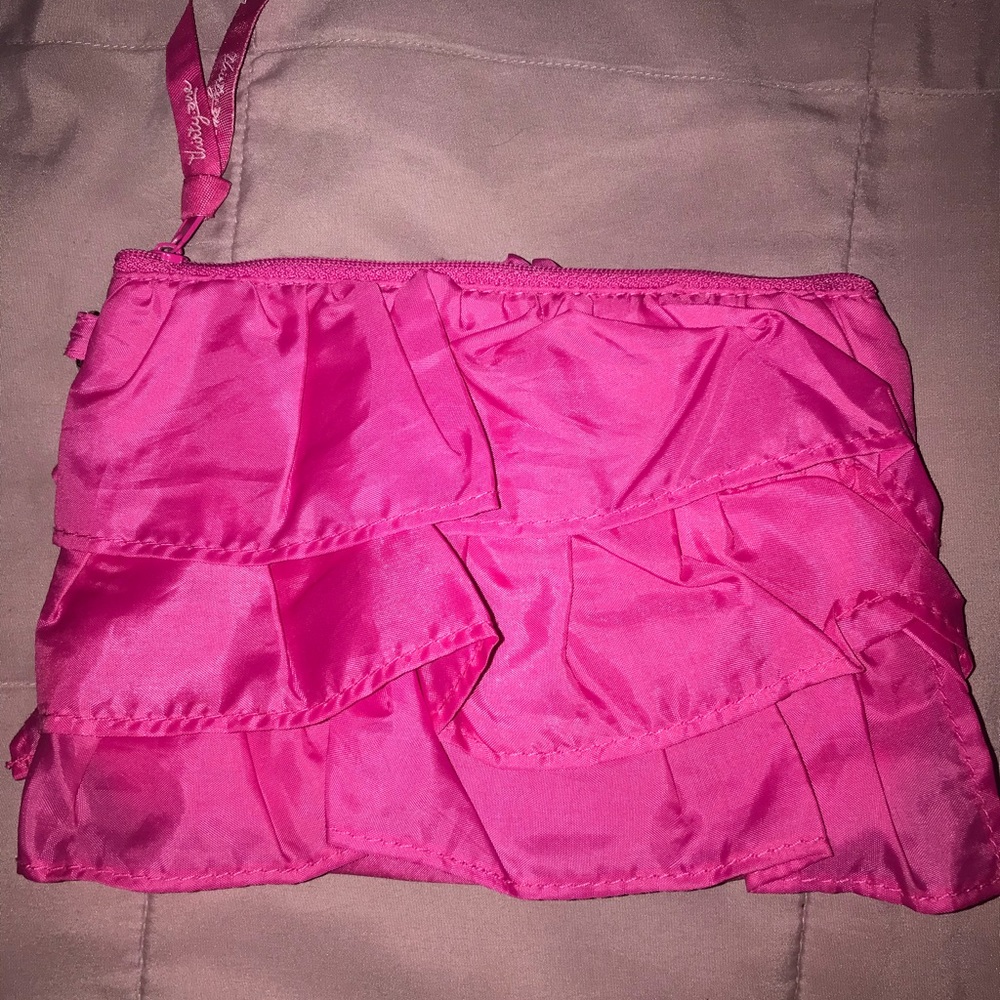 Thirty-one Mini Pink Ruffle Zipper Pouch